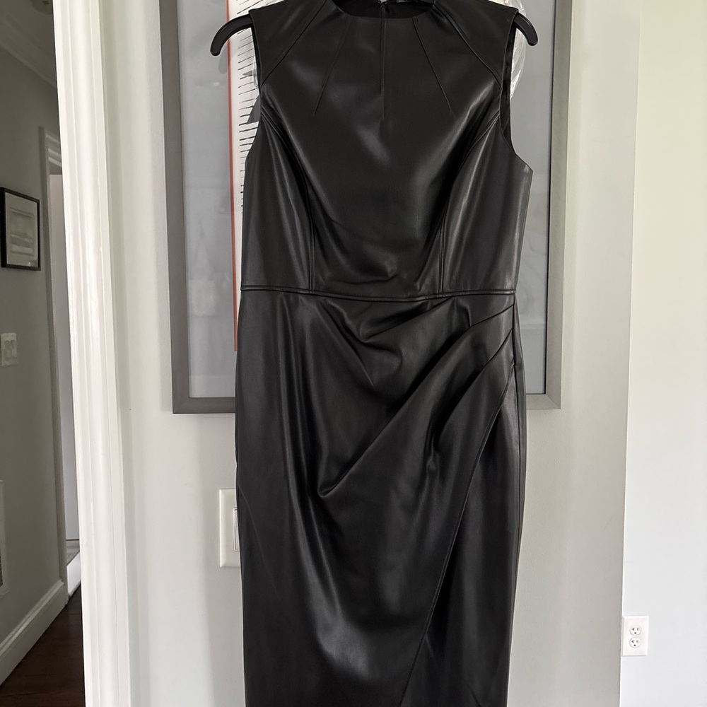 Elie Tahari Black Sleeveless Midi Dress